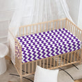 Purple And White Chevron Pattern Print Baby Crib Sheet