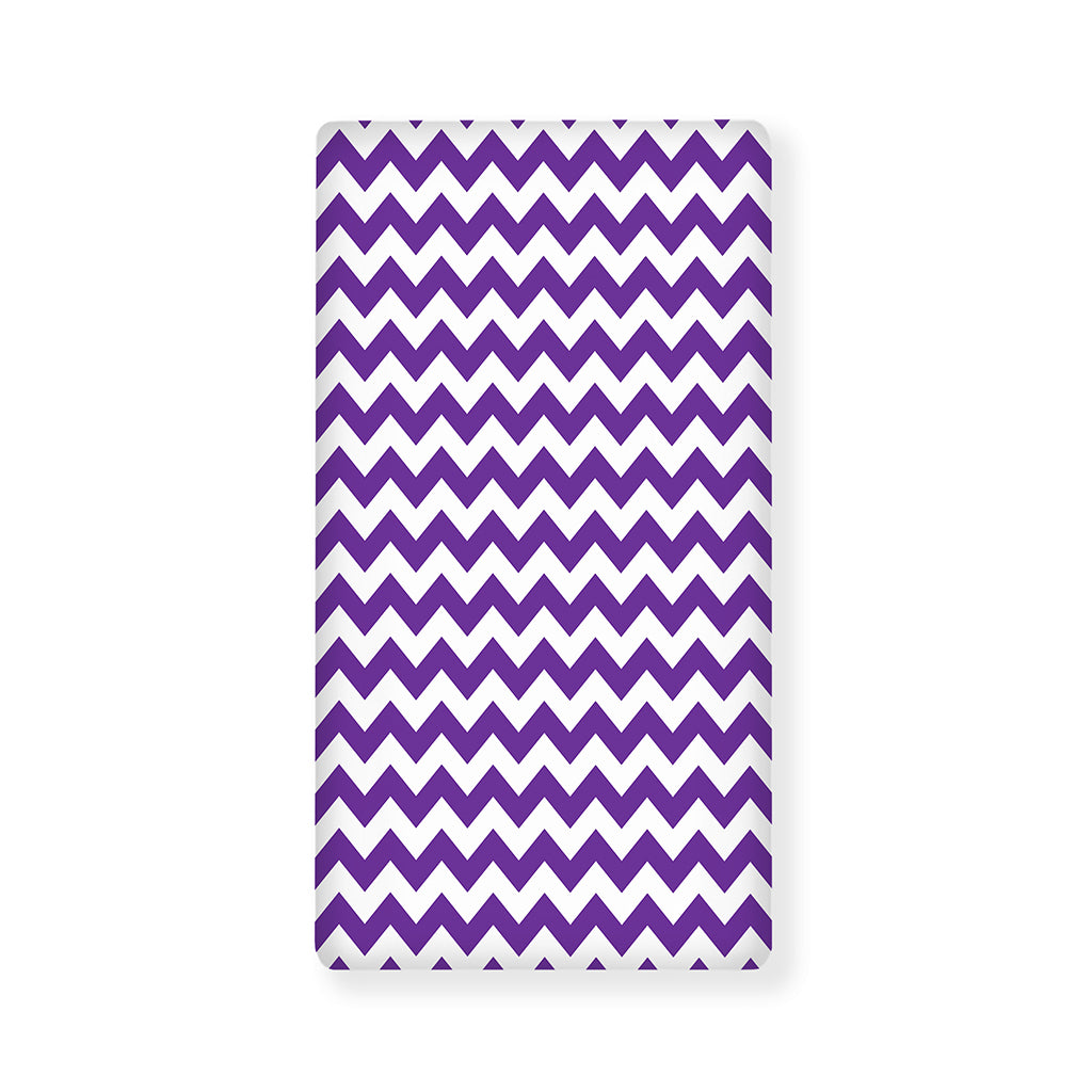 Purple And White Chevron Pattern Print Baby Crib Sheet