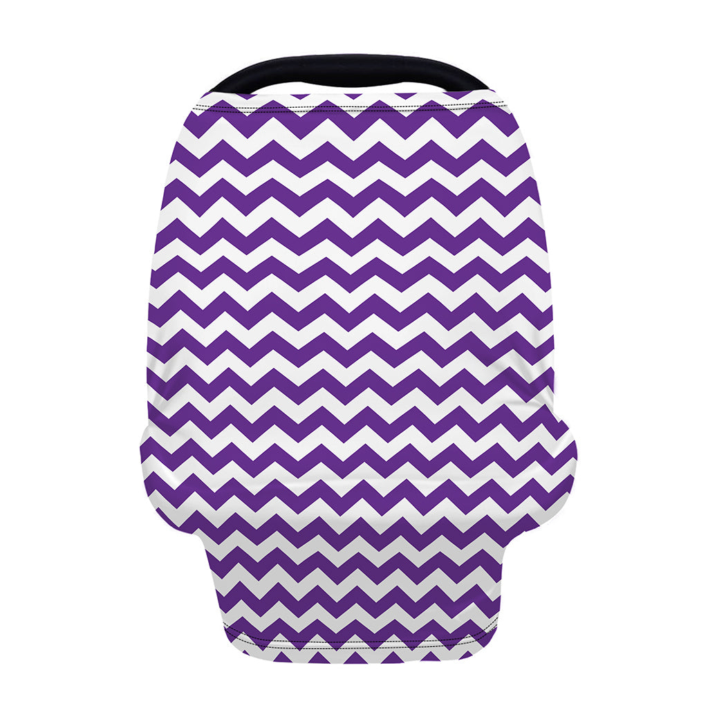 Purple And White Chevron Pattern Print Baby Seat Cover