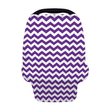 Purple And White Chevron Pattern Print Baby Seat Cover