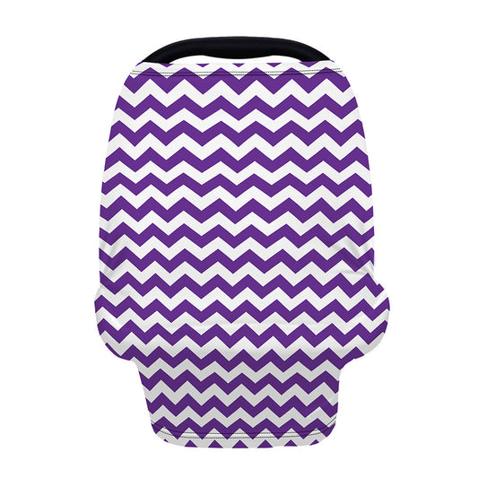Purple And White Chevron Pattern Print Baby Seat Cover