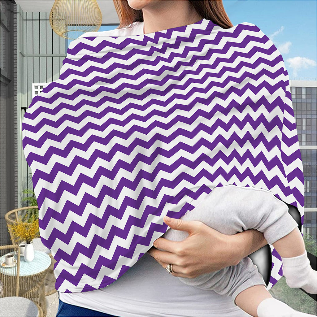 Purple And White Chevron Pattern Print Baby Seat Cover
