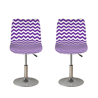Purple And White Chevron Pattern Print Bar Stool Covers