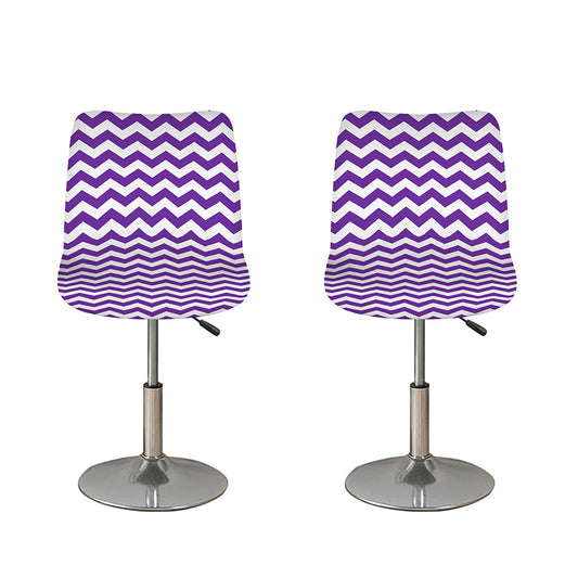 Purple And White Chevron Pattern Print Bar Stool Covers