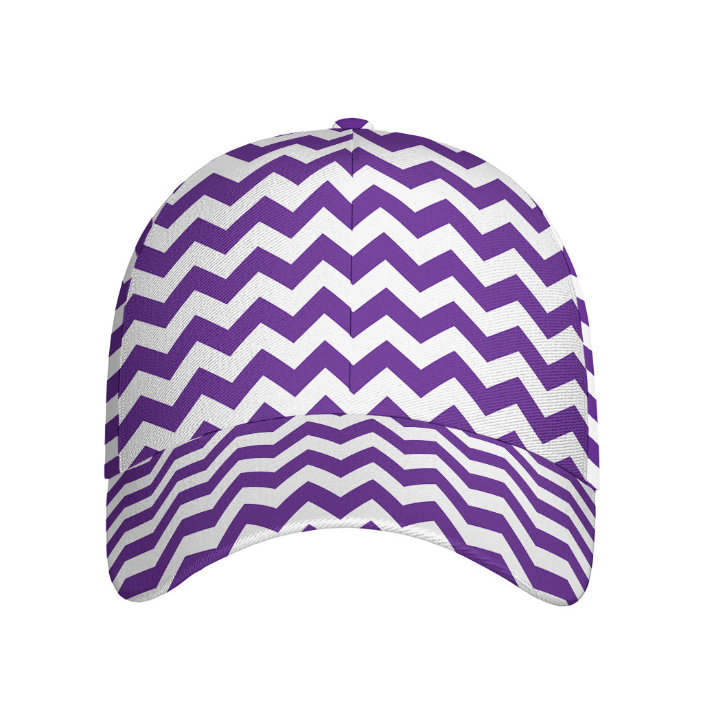 Purple And White Chevron Pattern Print Baseball Cap