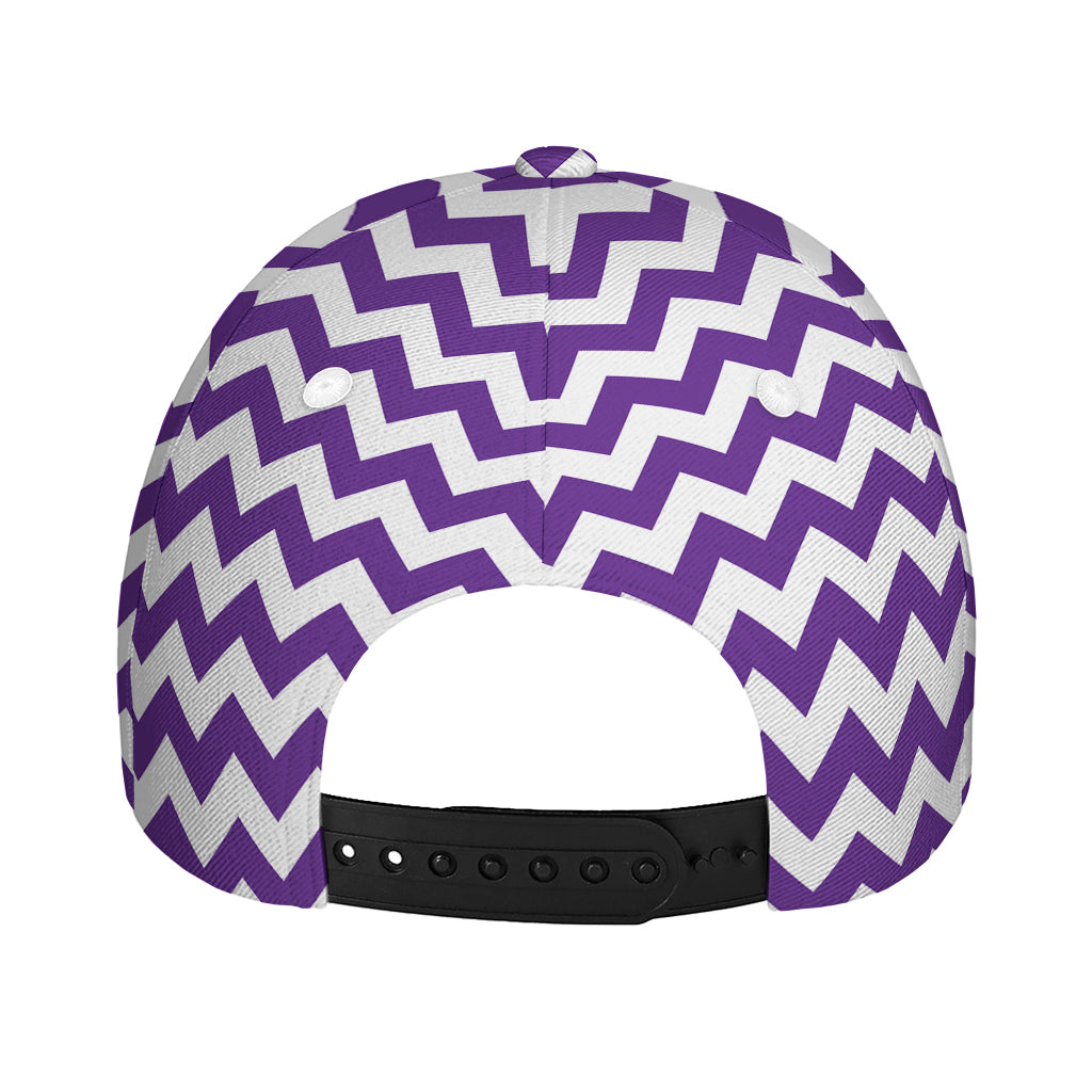 Purple And White Chevron Pattern Print Baseball Cap