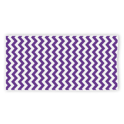 Purple And White Chevron Pattern Print Beach Towel