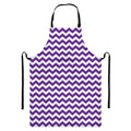 Purple And White Chevron Pattern Print Bib Apron With Pocket