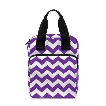 Purple And White Chevron Pattern Print Bible Tote Bag