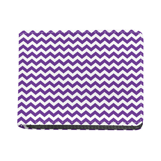 Purple And White Chevron Pattern Print Bifold Wallet
