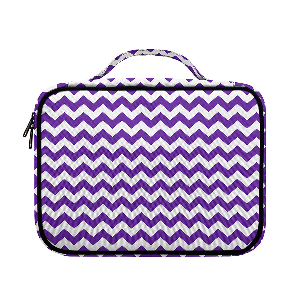 Purple And White Chevron Pattern Print Briefcase Bible Bag