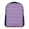 Purple And White Chevron Pattern Print Casual Backpack