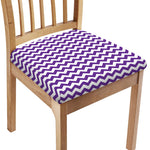 Purple And White Chevron Pattern Print Chair Cushion Cover