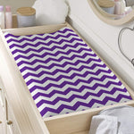 Purple And White Chevron Pattern Print Changing Pad Cover