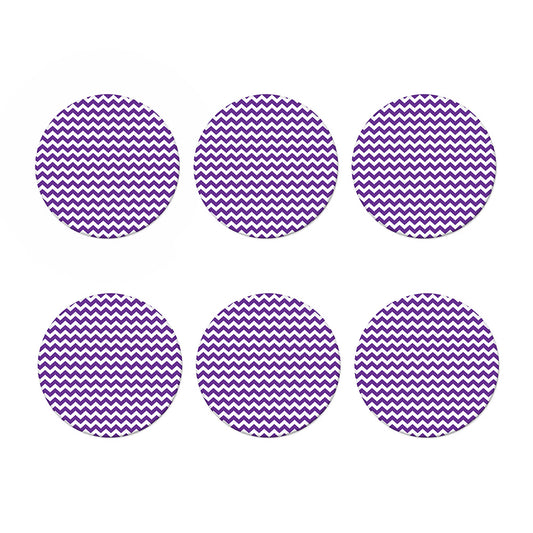 Purple And White Chevron Pattern Print Coaster Set