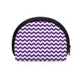 Purple And White Chevron Pattern Print Coin Purse
