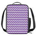 Purple And White Chevron Pattern Print Crossbody Lunch Bag