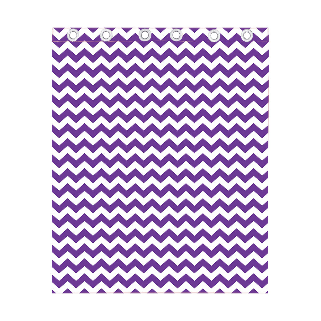 Purple And White Chevron Pattern Print Curtain