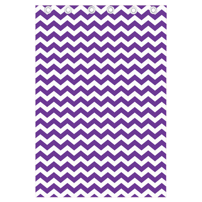 Purple And White Chevron Pattern Print Curtain