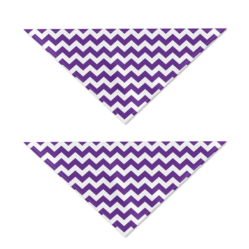 Purple And White Chevron Pattern Print Dog Bandana