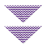 Purple And White Chevron Pattern Print Dog Bandana