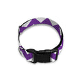 Purple And White Chevron Pattern Print Dog Collar
