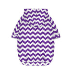Purple And White Chevron Pattern Print Dog Zip Up Hoodie