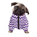 Purple And White Chevron Pattern Print Dog Zip Up Jacket