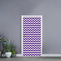 Purple And White Chevron Pattern Print Door Sticker