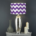 Purple And White Chevron Pattern Print Drum Lamp Shade