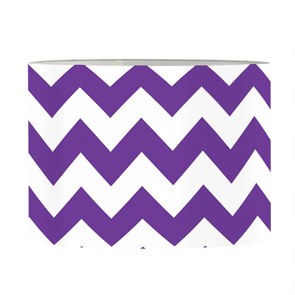 Purple And White Chevron Pattern Print Drum Lamp Shade