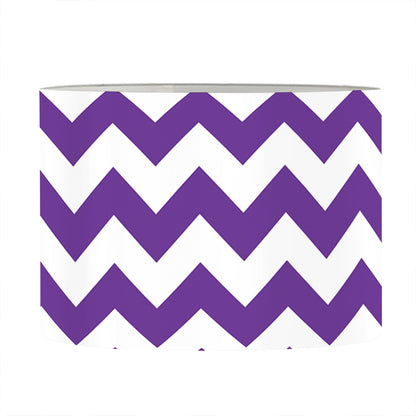Purple And White Chevron Pattern Print Drum Lamp Shade