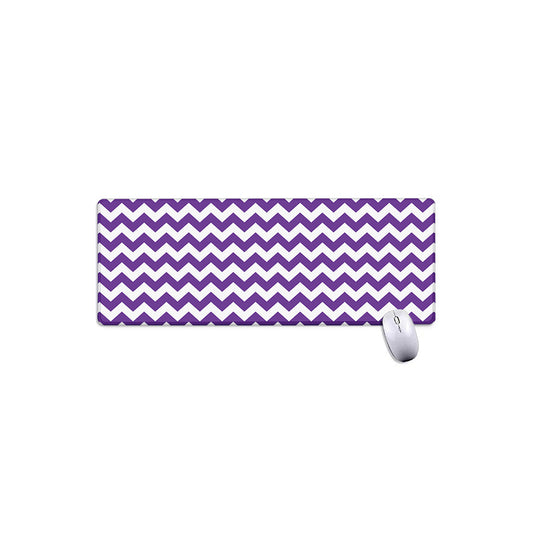 Purple And White Chevron Pattern Print Extended Mouse Pad