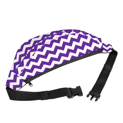 Purple And White Chevron Pattern Print Fanny Pack