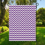 Purple And White Chevron Pattern Print Garden Flag