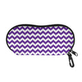 Purple And White Chevron Pattern Print Glasses Case