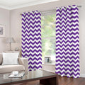 Purple And White Chevron Pattern Print Grommet Curtains