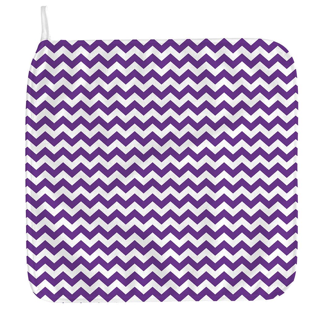 Purple And White Chevron Pattern Print Hand Towel