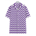 Purple And White Chevron Pattern Print Hawaiian Shirt