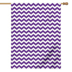 Purple And White Chevron Pattern Print House Flag