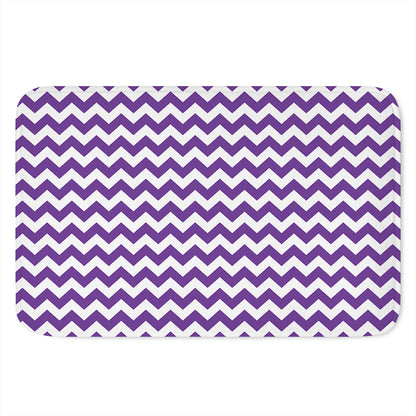 Purple And White Chevron Pattern Print Indoor Door Mat