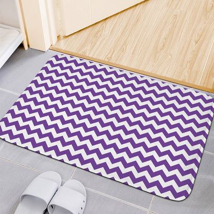 Purple And White Chevron Pattern Print Indoor Door Mat