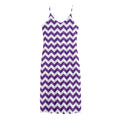 Purple And White Chevron Pattern Print Jersey Midi Cami Dress