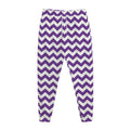 Purple And White Chevron Pattern Print Jogger Pants