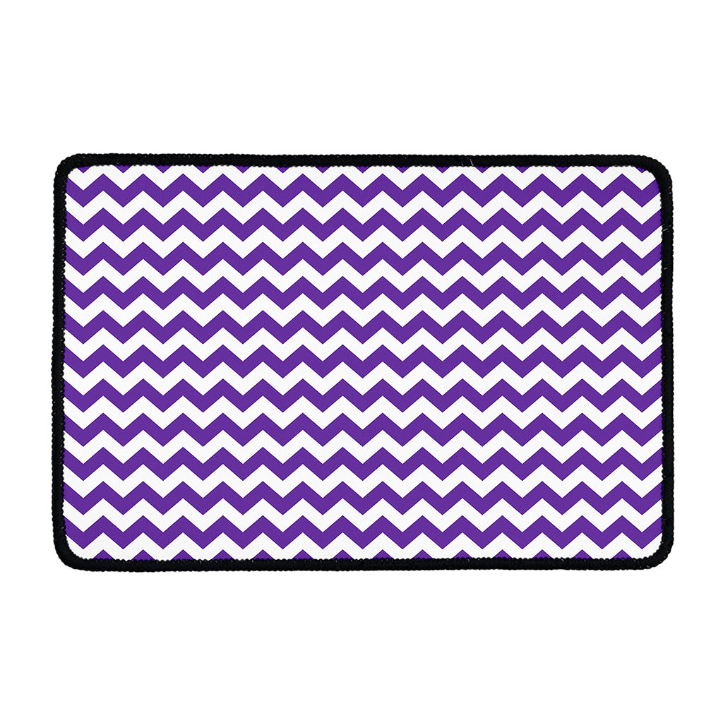 Purple And White Chevron Pattern Print Kitchen Mat