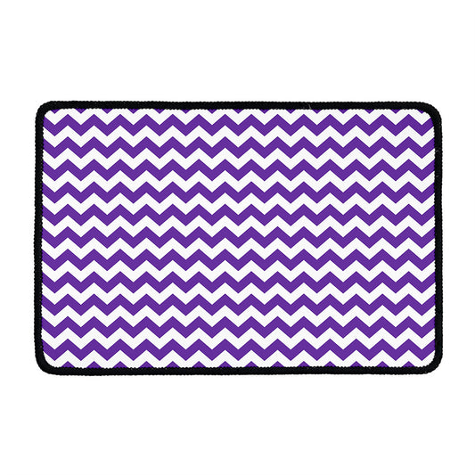 Purple And White Chevron Pattern Print Kitchen Mat