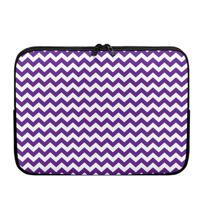 Purple And White Chevron Pattern Print Laptop Sleeve