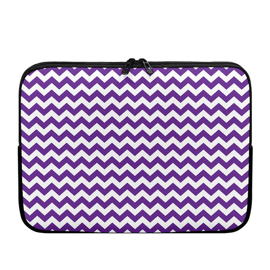 Purple And White Chevron Pattern Print Laptop Sleeve