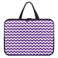 Purple And White Chevron Pattern Print Laptop Sleeve With Handle