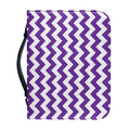 Purple And White Chevron Pattern Print Leather Bible Cover